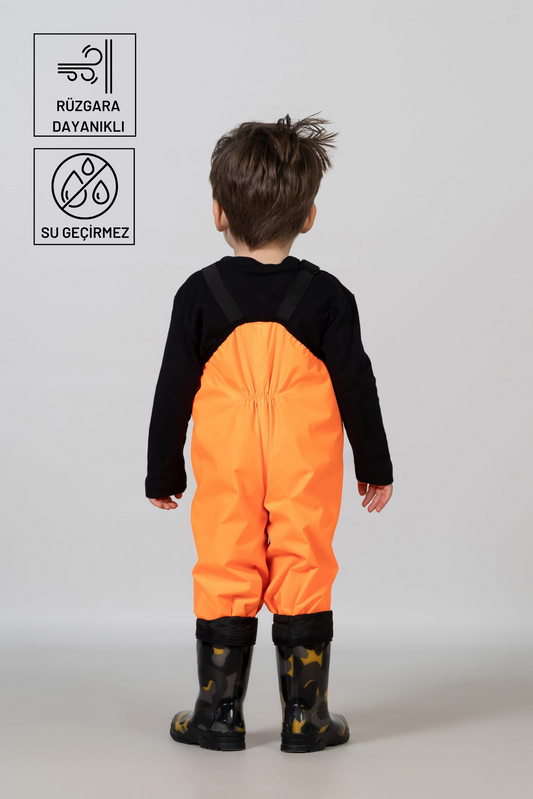 Askılı Turuncu Yağmur Tulumu